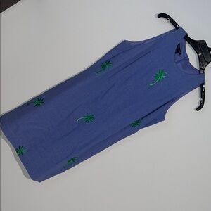 Boston Proper Light Blue Linen Blend Dress